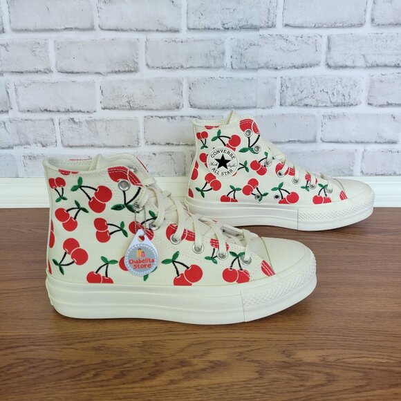 ✨Converse Chuck Taylor All Star Lift Platform Sz 7 Womens Shoes Cherries A08096C - Picture 2 of 9